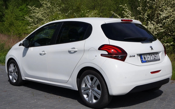 Peugeot 208 cena 35500 przebieg: 100000, rok produkcji 2018 z Warszawa małe 742